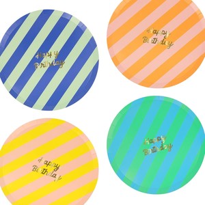 Home: Striped Happy Birthday Side Plates