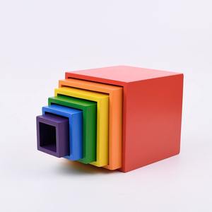 Rainbow Stacking Square boxes-Montessori Learning