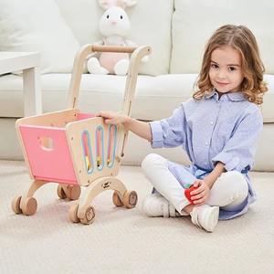 Kids Toys: Wooden Shopping Cart-Pretend Play Shopping