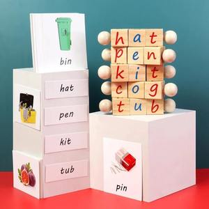 Children's Alphabet Wooden Spelling Cube Montessori Educational Toys