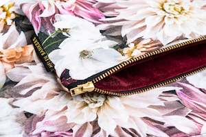 Accessories: Dahlia Dream Linen Clutch