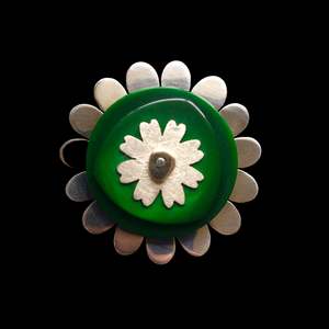 Vintage Button Brooch