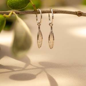 The Olive Leaf Collection: Olive Leaf Sleeper Earrings in Silver & Gold