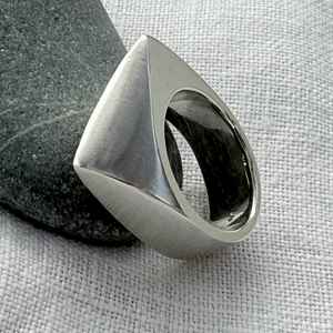Angular Sterling Silver Statement Ring