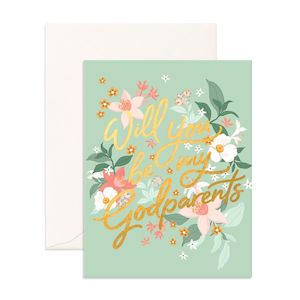 Fox Fallow: Will You Be My Godparents Card