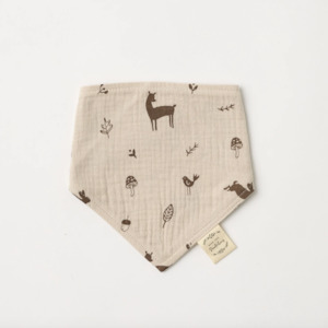 Over The Dandelions: Organic Muslin Bib - Woodlands