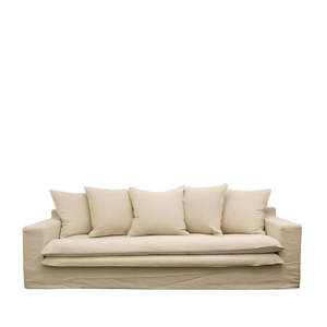 Furniture: Three Seater Sofa - Oatmeal - Couch