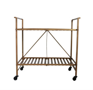 Industrial Trolley - Antique Brass Finish