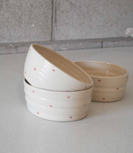 Breakfast Bowl - Red Hearts