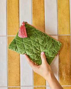 Storage: Moss Velvet Cosmetic Purse