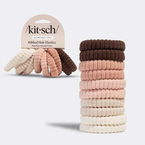 Gifts Under 30: Kitsch - Ribbed Hair Elastics - Blush 10pc