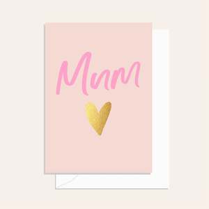 Cards: Mum Gold Heart Card
