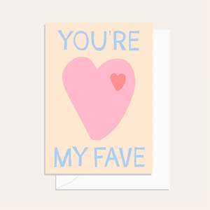 Cards: You're My Fave Pink Heart Card