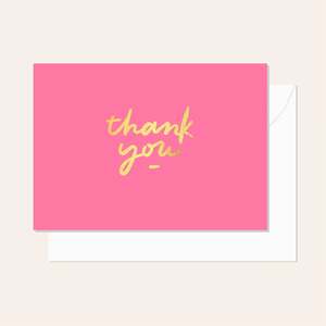 Thankyou Script Pink Card