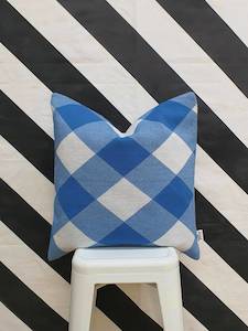 Homeware: Cushion - Blue Check