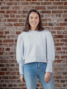 Sweater: Hailey Crop Light Grey