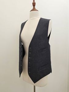 VINTAGE VEST GREY 100% wool size M/L