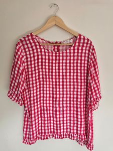 SEDUCE size 12 Pink and Red check top