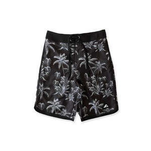 Boys Swimwear: PALM TREES LONG BOARD SHORT - Black