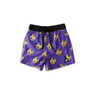 Boys Swimwear: FUTURE IS BRIGHT BOARD SHORT - Purple Black