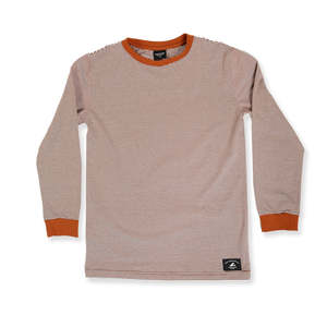 BOYS LS CLASSICS TEE – Brown Stripe