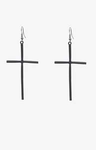 Antler: Black Cross Earring