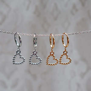New: BOBBLE HEART HOOP EARRINGS