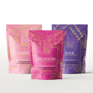 Body: WILD EMERY INDULGENT NATURAL BATH SALTS THREE PACK