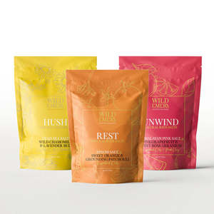 Body: WILD EMERY PEACEFUL NATURAL BATH SALTS THREE PACK