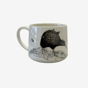Homeware: KATY HAYWARD CUP - WALKING WITH AROHA - BROWN KIWI