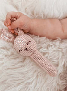Over The Dandelions: Crochet Bunny Rattle Blush