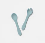 Over The Dandelions: Silicone Fork and Spoon Set in Rain
