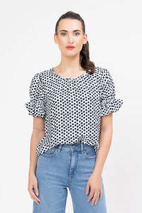 Clothing: VIBRANT TOP Bold Navy Spot