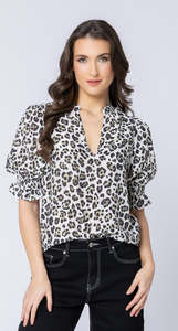 Clothing: RELAXED BUTTERFLY TOP Latte Leopard