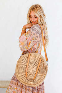 Orbital Straw Tote - Tan