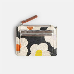 Caroline Gardner - Multi Flower Charcoal - Patch Purse