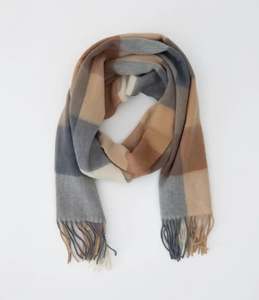 Krista 100% Wool Scarf – Blue Tan