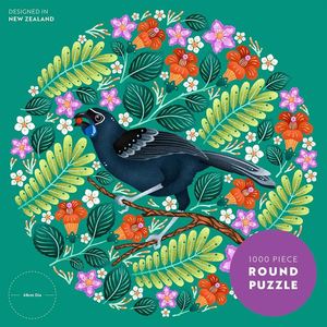 Puzzles: Catherine Marion - North Island Kokako 1000 Pce - Round Puzzle