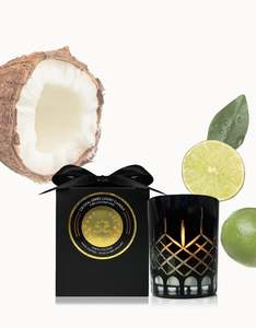 Lime & Coconut Crystal Series Long Burning Pure Coconut Wax Candle Small 150gm