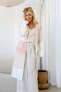 Pietra Longline Cardi- Natural Blush