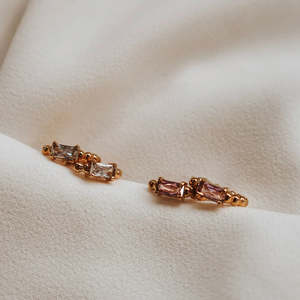 New: IZZY HOOP PINK STONE