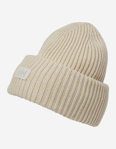 Mens Beanies Neckwarmers: HH RIB BEANIE, Cream