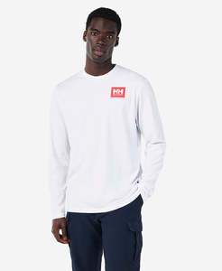 Mens Holiday Sale: BOX OUTLINE L/S T-SHIRT, White