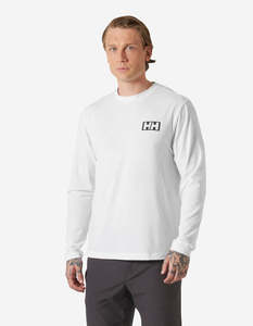 Long Sleeve T Shirts: SKOG GRAPHIC LS TEE, White