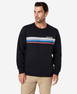 Mens Midlayers: LINE UP CREW SWEAT, Navy