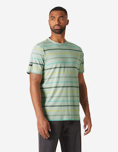Mens T Shirts: NEWPORT T-SHIRT 2.0, Green Mist Multistripe