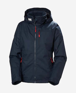 W CREW HOODED PILE JACKET, Navy