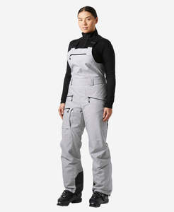 Womens Snow: W POWDERQUEEN BIB 2.0 PANT, Grey Melange