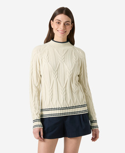 W POSITANO KNIT SWEATER, Cream