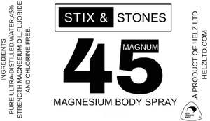 Helz Exclusive Body Wash Range: MAGNUM 45 - 45% High strength Magnesium oil spray 50ml